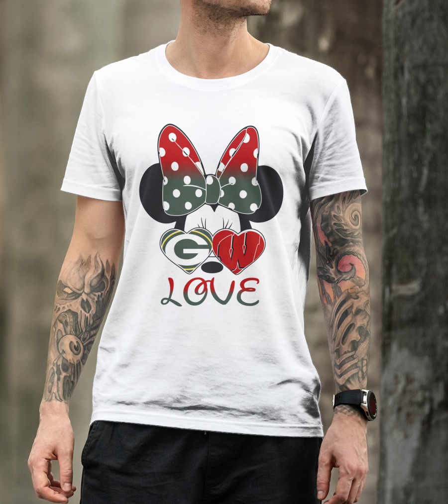 Minnie Mouse Packers Badgers Love T-Shirt
