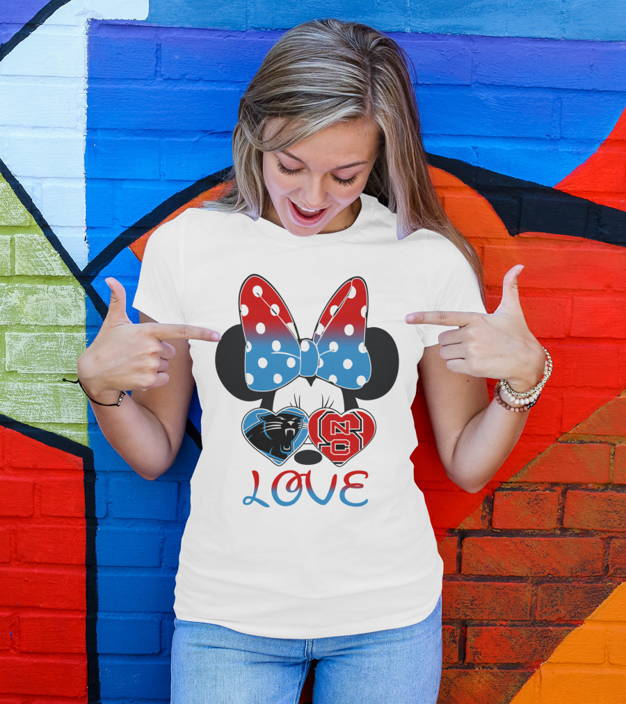 Minnie Bow Panthers Nc State Love T-Shirt