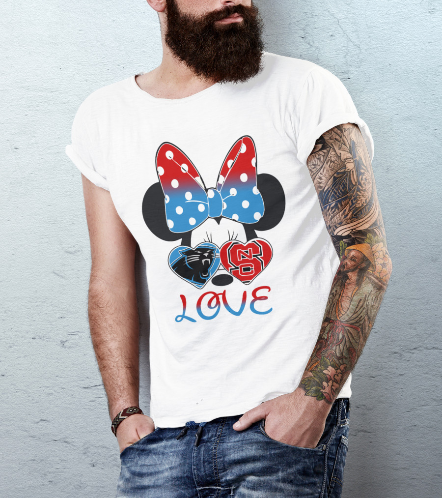 Minnie Bow Panthers Nc State Love T-Shirt