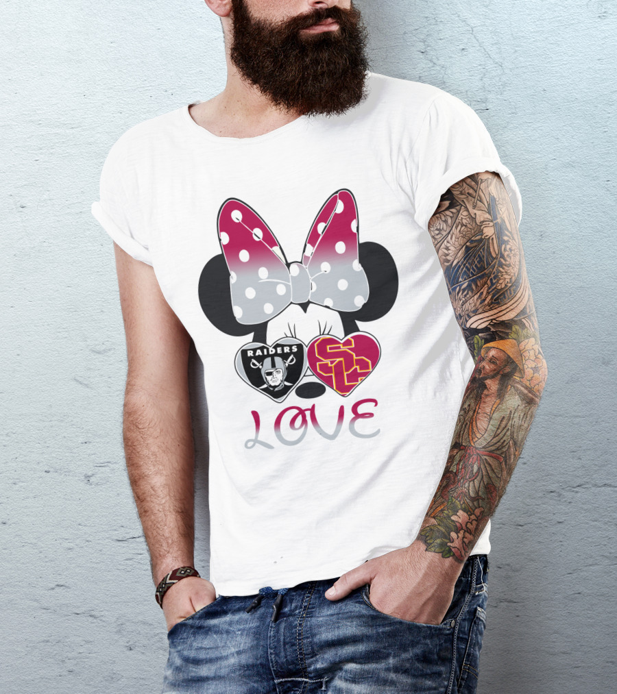 Minnie Mouse Bow Raiders Usc Love T-Shirt