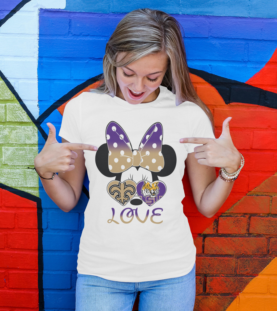 Love Lsu Saints Minnie Bow T-Shirt