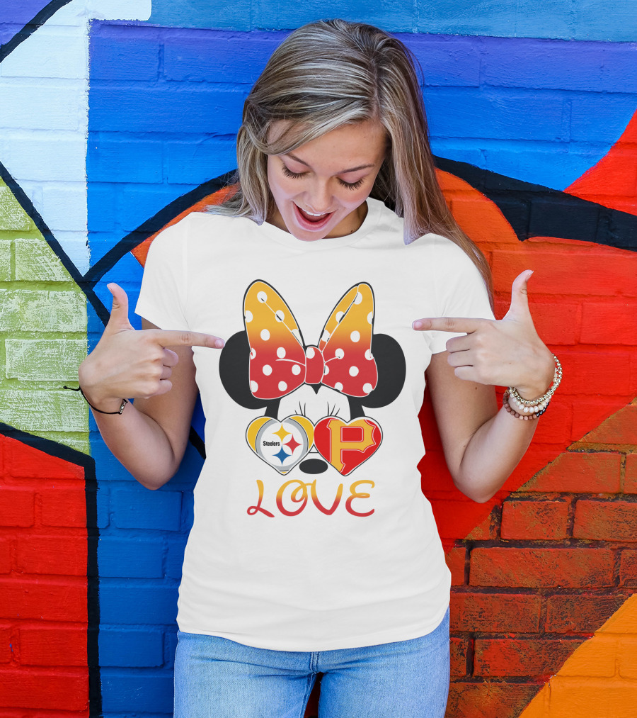 Steelers Pirates Minnie Mouse Love T-Shirt