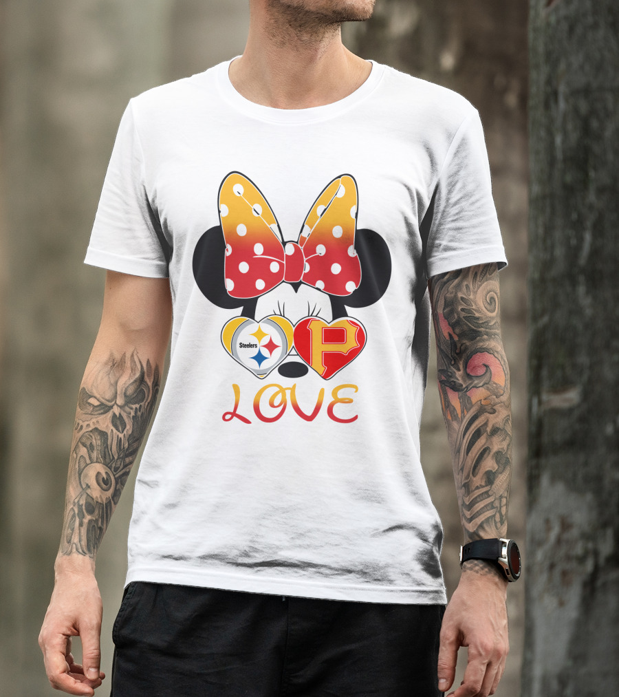Steelers Pirates Minnie Mouse Love T-Shirt