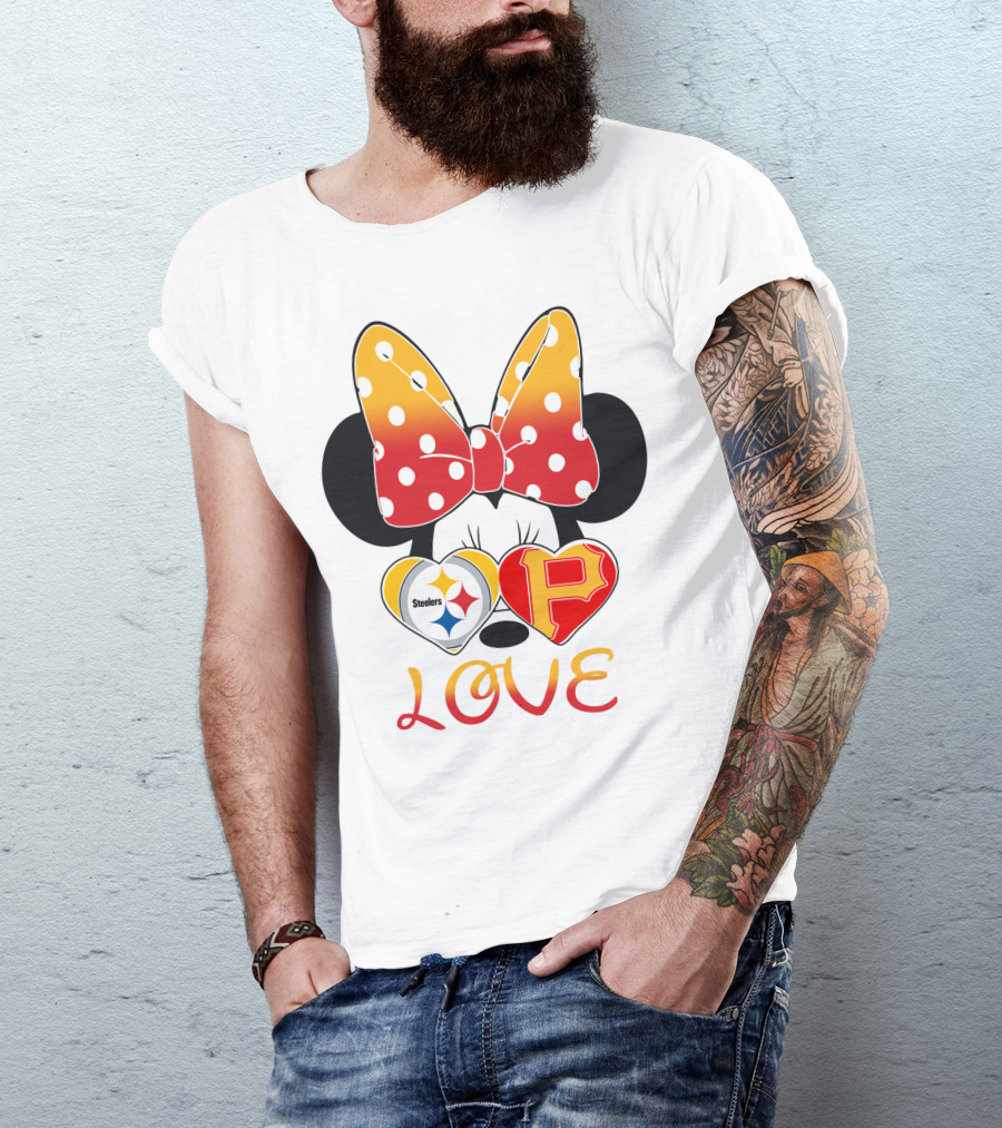 Steelers Pirates Minnie Mouse Love T-Shirt