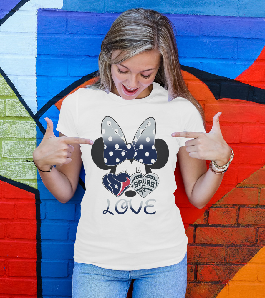 Mic 119 Minnie Love Houston Texans San Antonio Spurs T-Shirt
