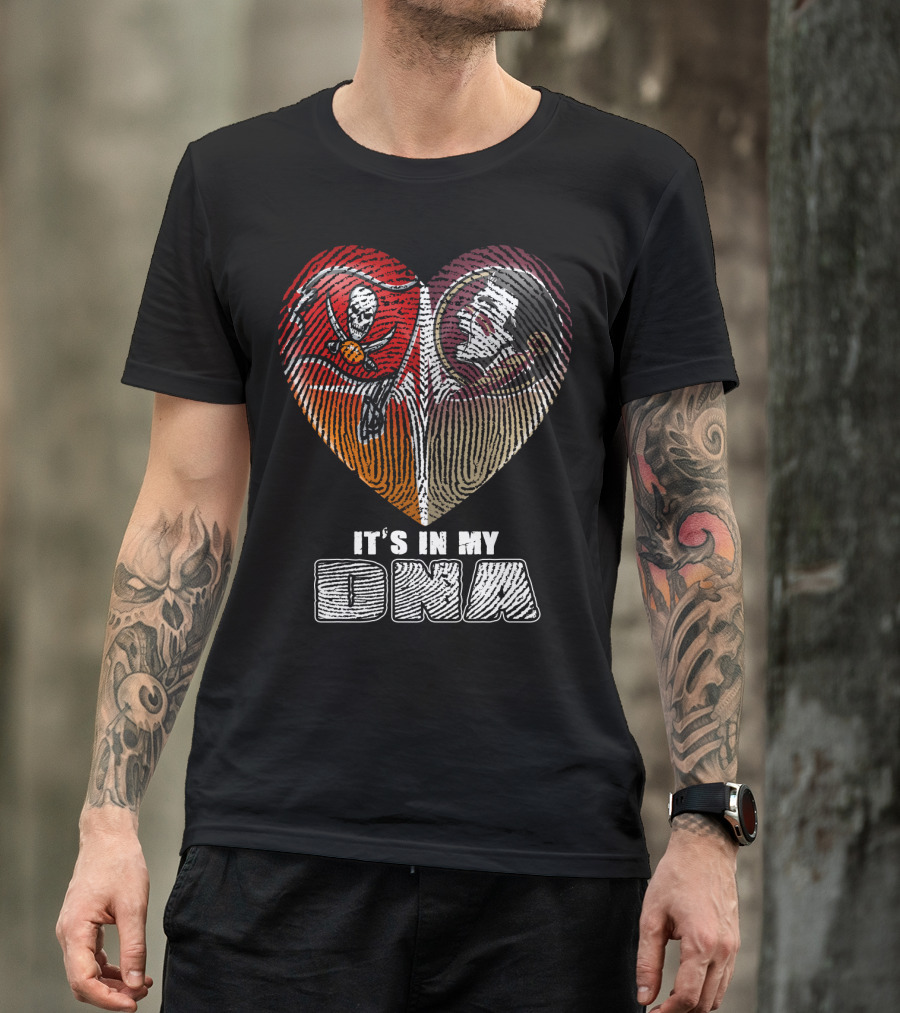 It's In My Dna Buccaneers Seminoles Heart T-Shirt