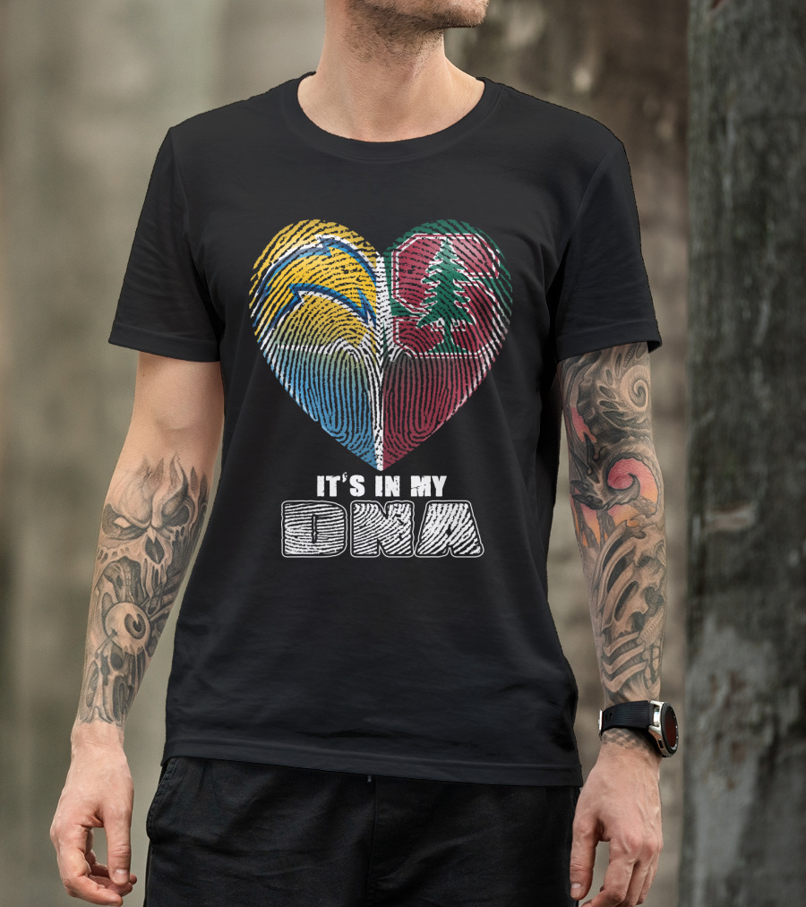 It's In My Dna Chargers Stanford Heart T-Shirt