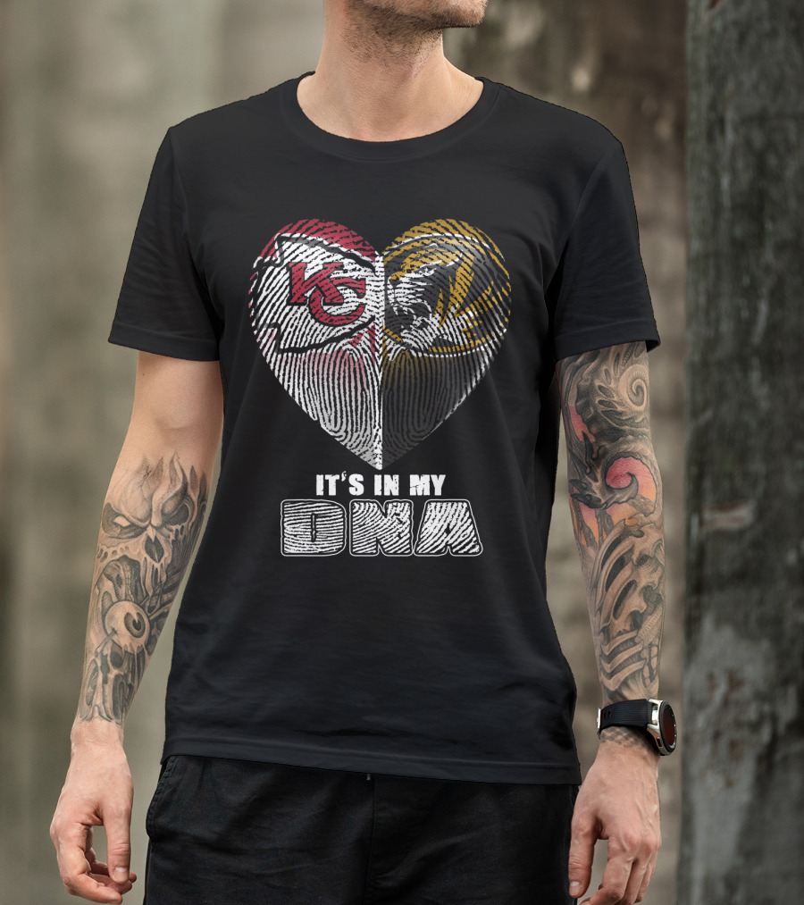 It's In My Dna Kc Chiefs Heartprint Tigers Fan Pride T-Shirt