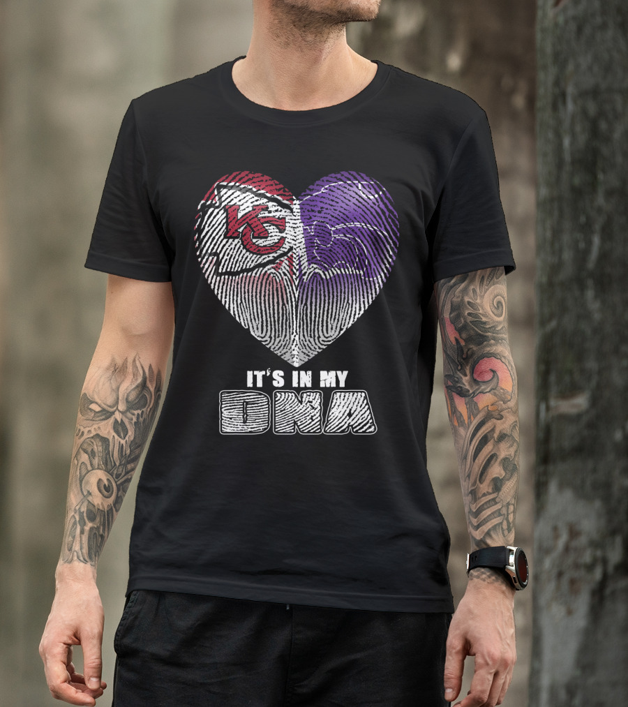 It's In My Dna Kc Chiefs K-State Wildcats Heart T-Shirt