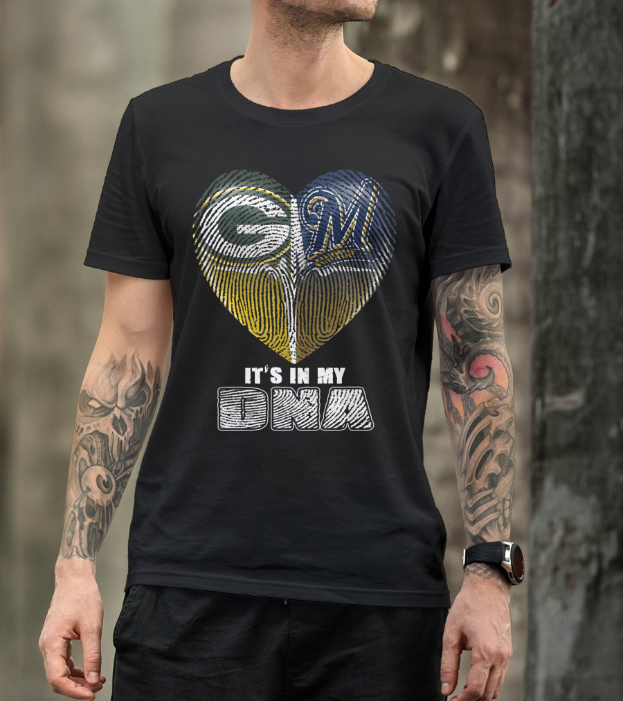 Green Bay Packers Milwaukee Brewers It's In My Dna T-Shirt