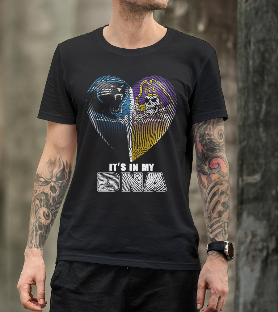It's In My Dna Panthers Pirates Heart T-Shirt