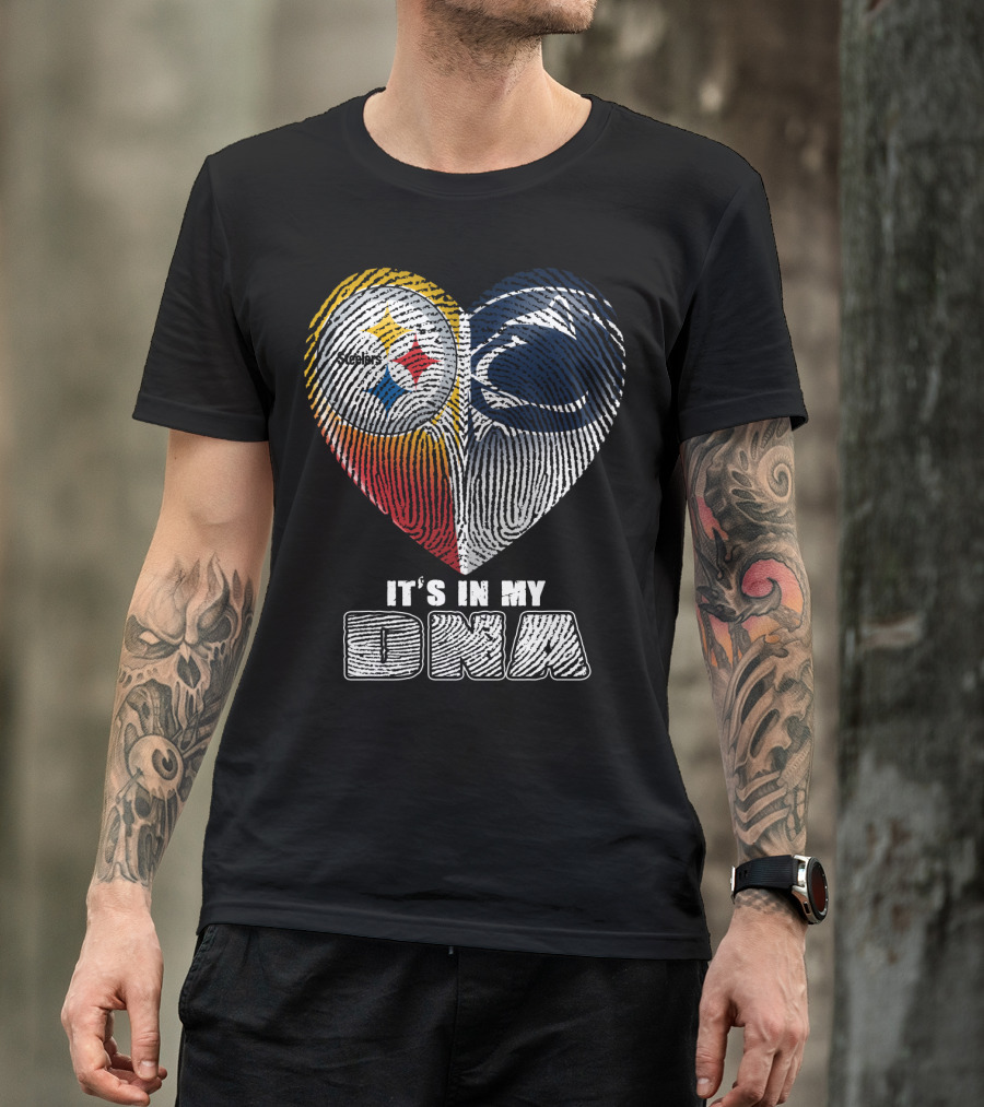 It's In My Dna Steelers Penn State Heart Fingerprint T-Shirt