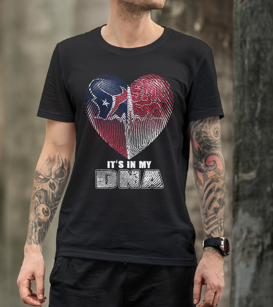 Houston Texans And Smu Heart It's In My Dna T-Shirt