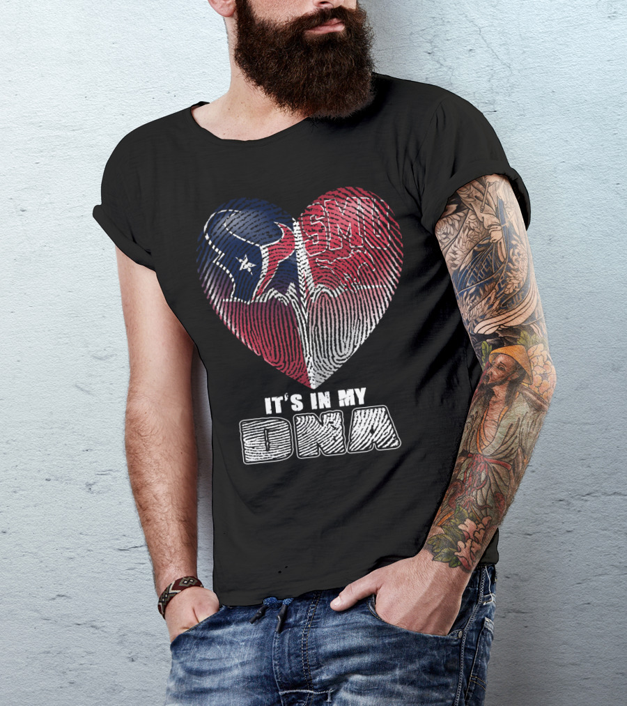 Houston Texans And Smu Heart It's In My Dna T-Shirt