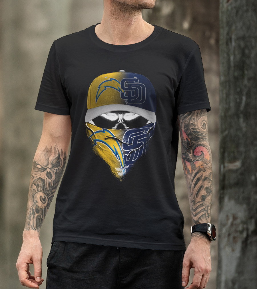 Chargers Padres Skum 033 Cap And Bandana Combo T-Shirt