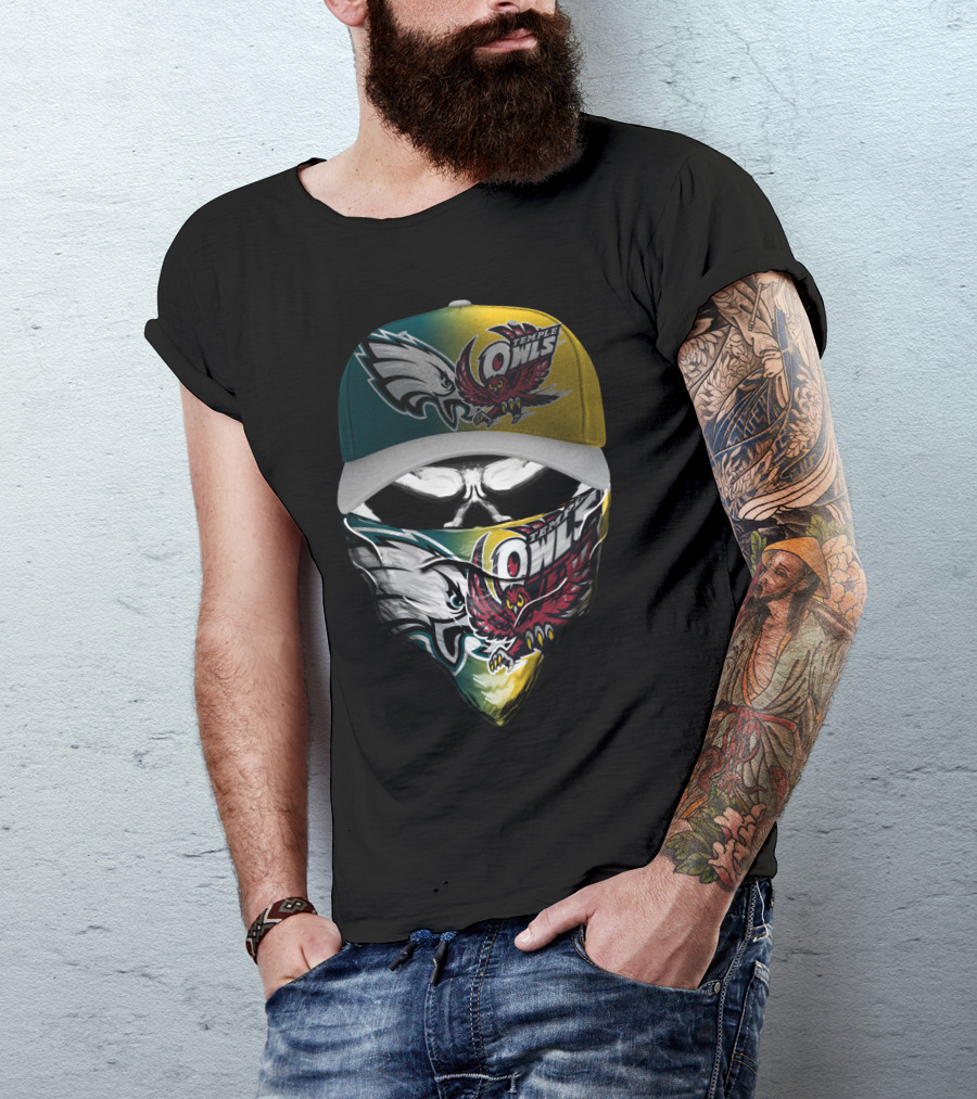 Eagles Temple Owls Skull Mask Fan Gear T-Shirt