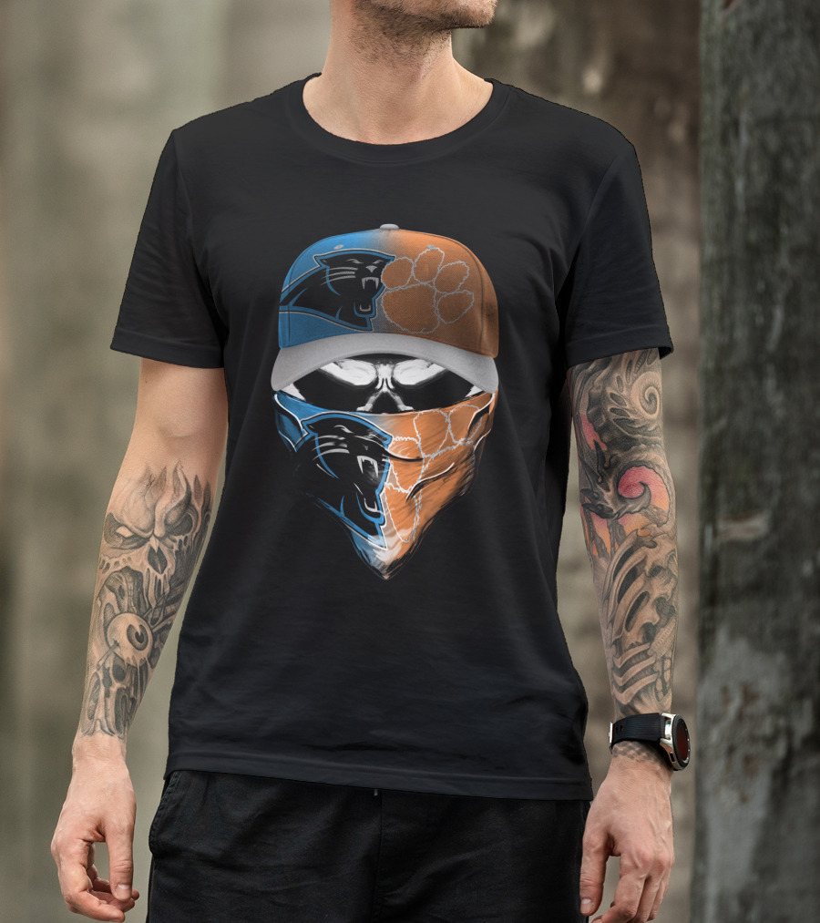 Carolina Panthers Clemson Tigers Fusion Mask Hat T-Shirt