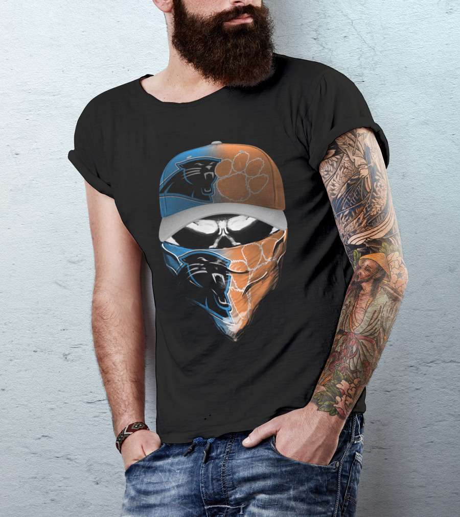 Carolina Panthers Clemson Tigers Fusion Mask Hat T-Shirt