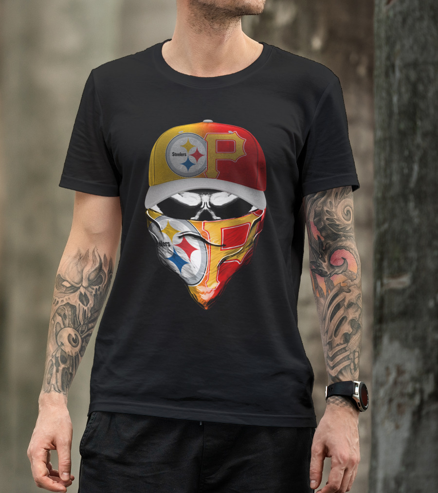 Steelers Pirates Crossover Baseball Cap Bandana Combo T-Shirt