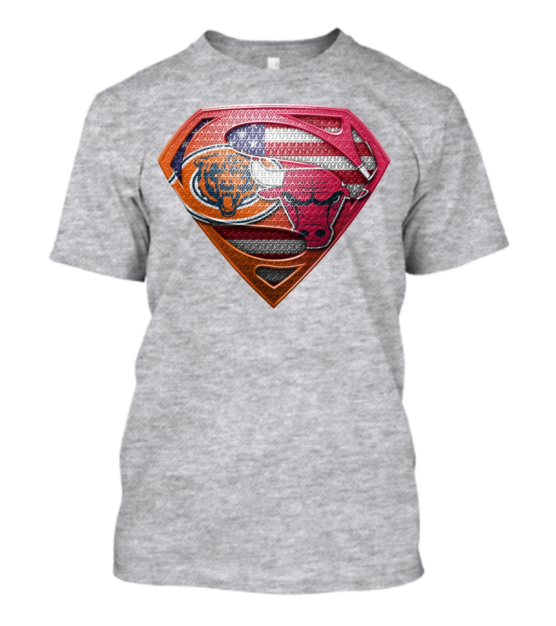 Super Symbols Collage:  Bears Bulls Usa Flag T-Shirt