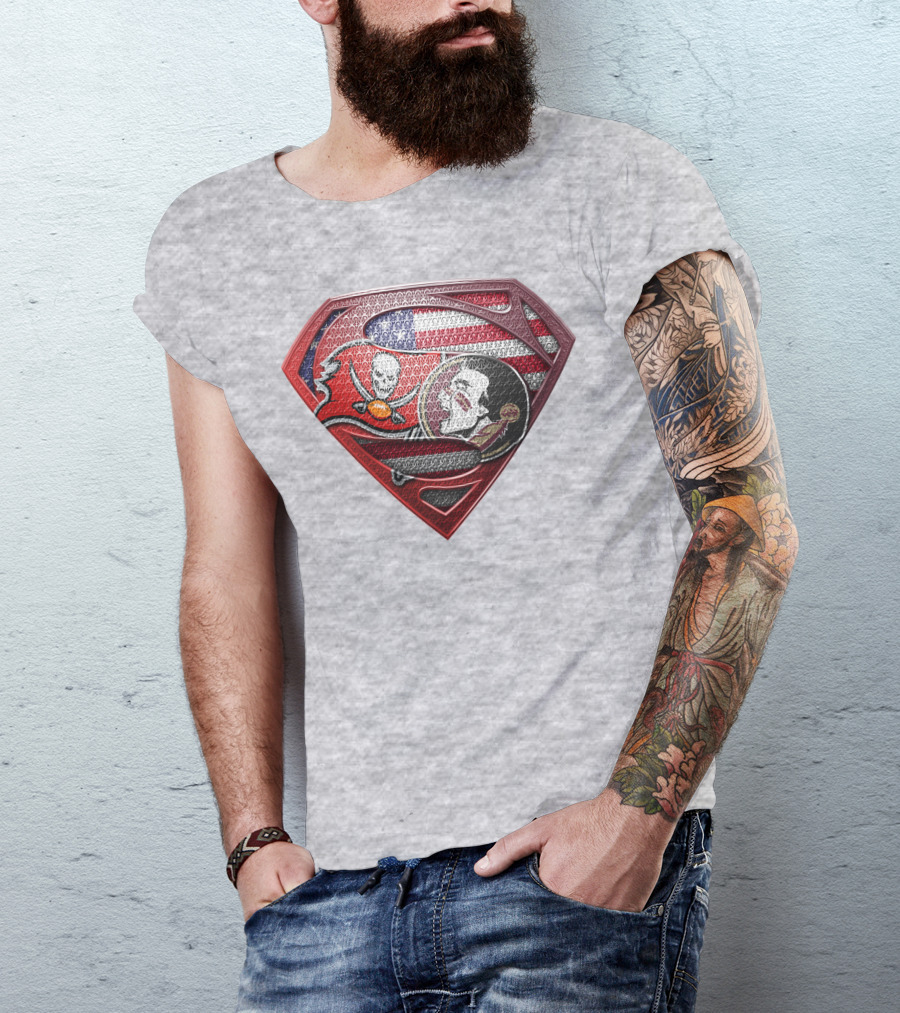 Superhero Skull Bat Shield With American Flag Elements T-Shirt