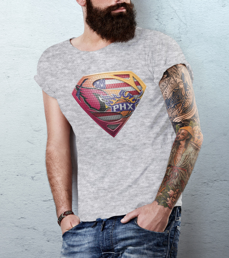Superman Phx Suns Basketball Shield T-Shirt