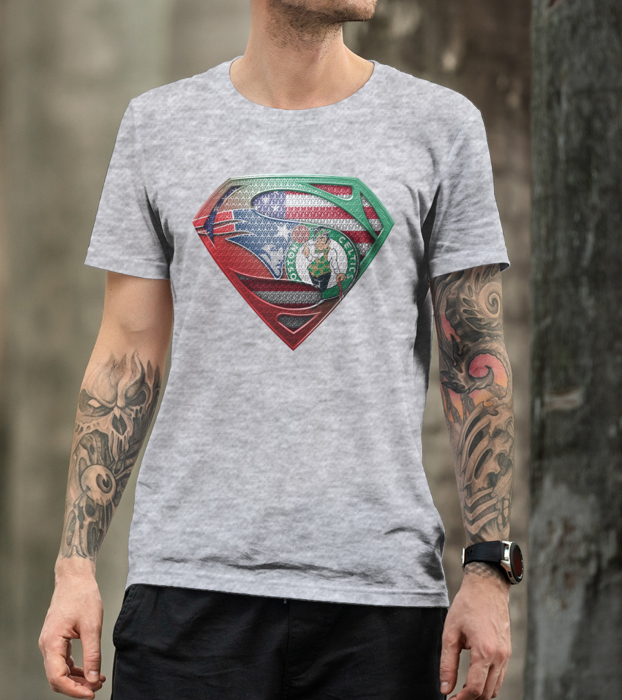 Superman Boston Celtics American Flag T-Shirt