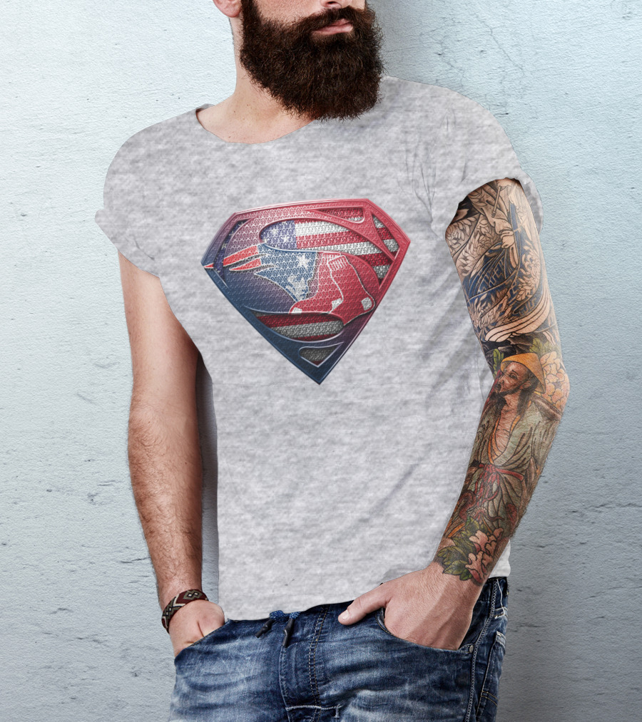 Superman Red Sox American Flag Tribute T-Shirt