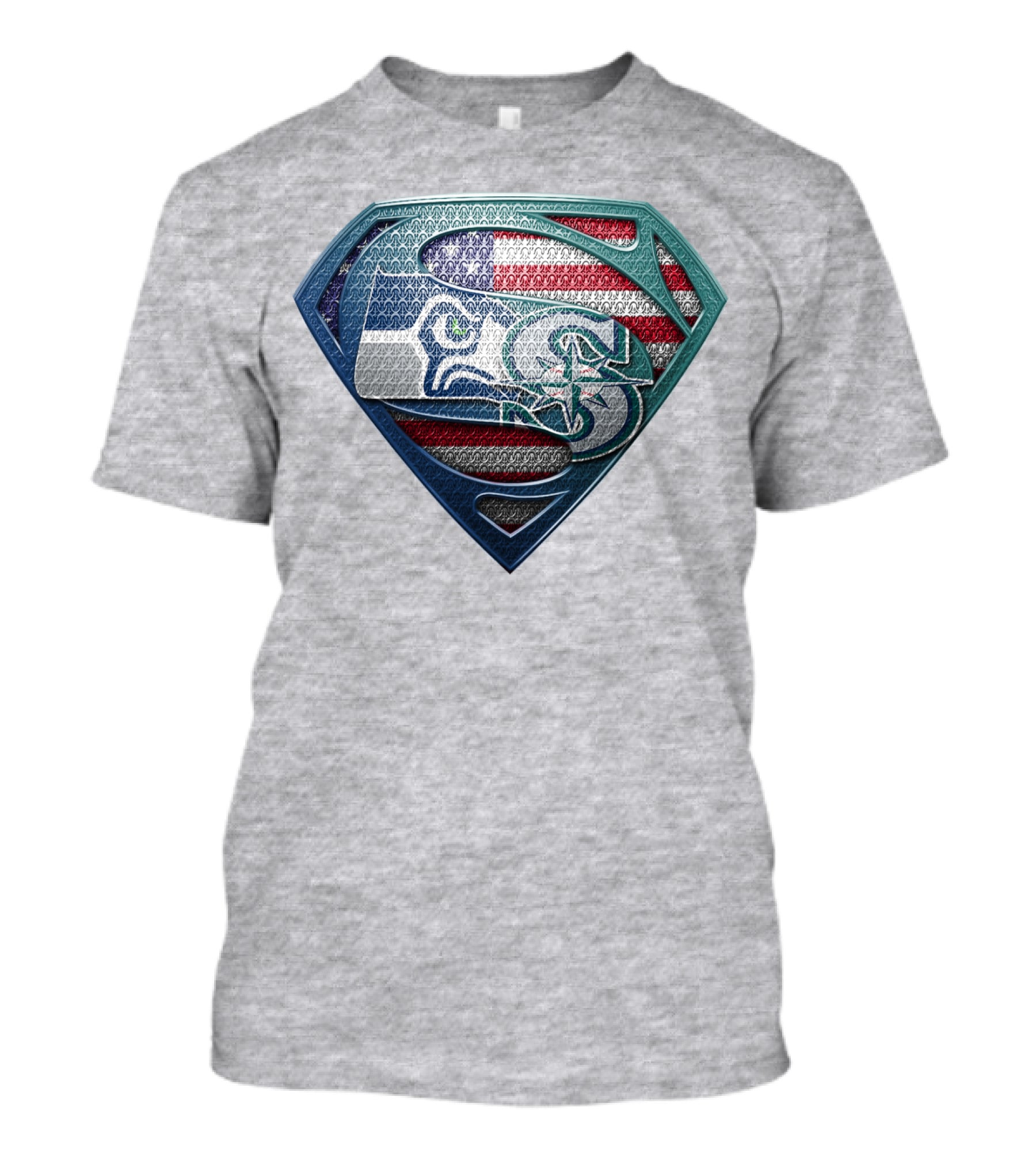 Seahawks Superman American Flag T-Shirt