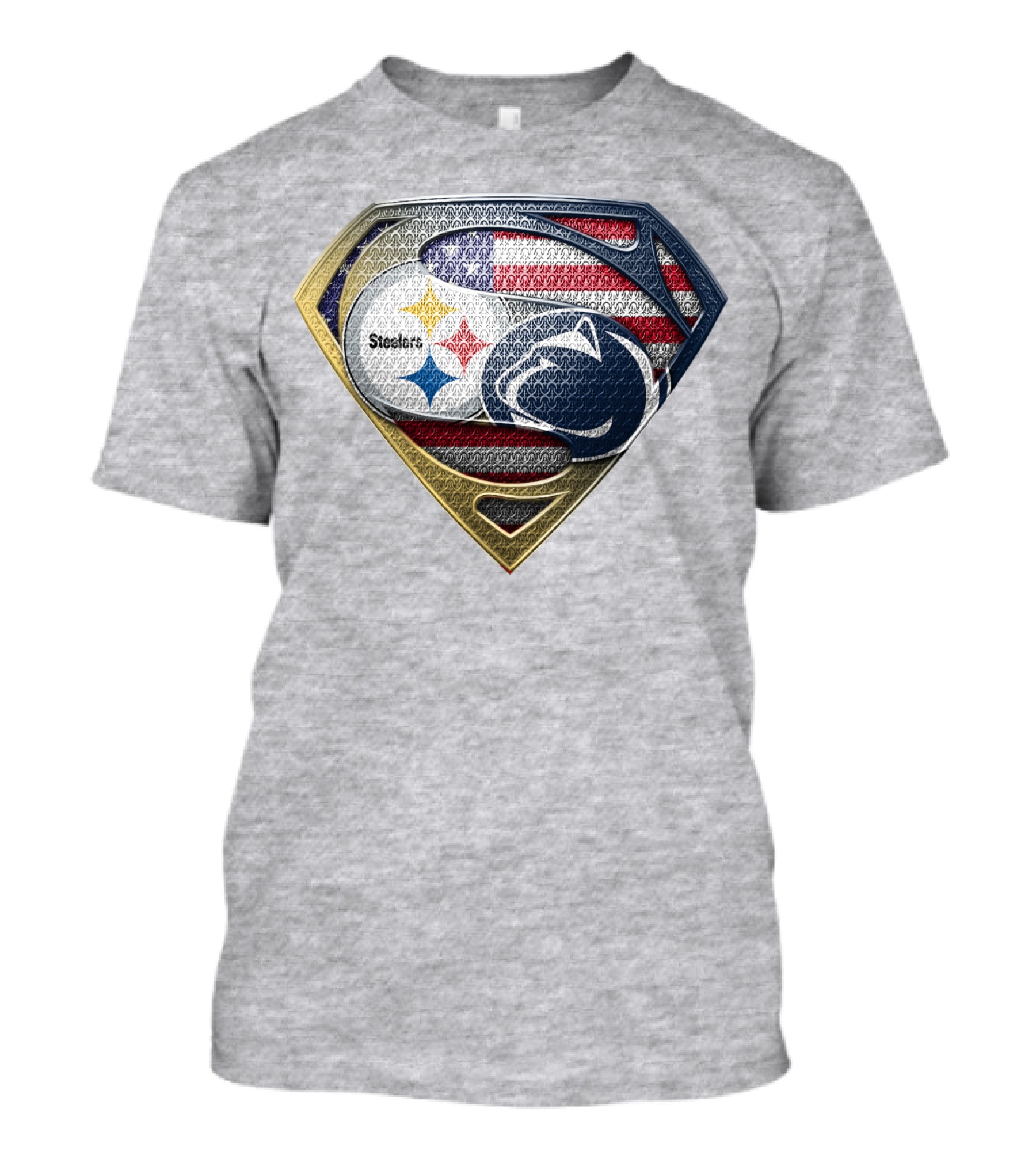 Steelers Penn State Super Shield With American Flag T-Shirt