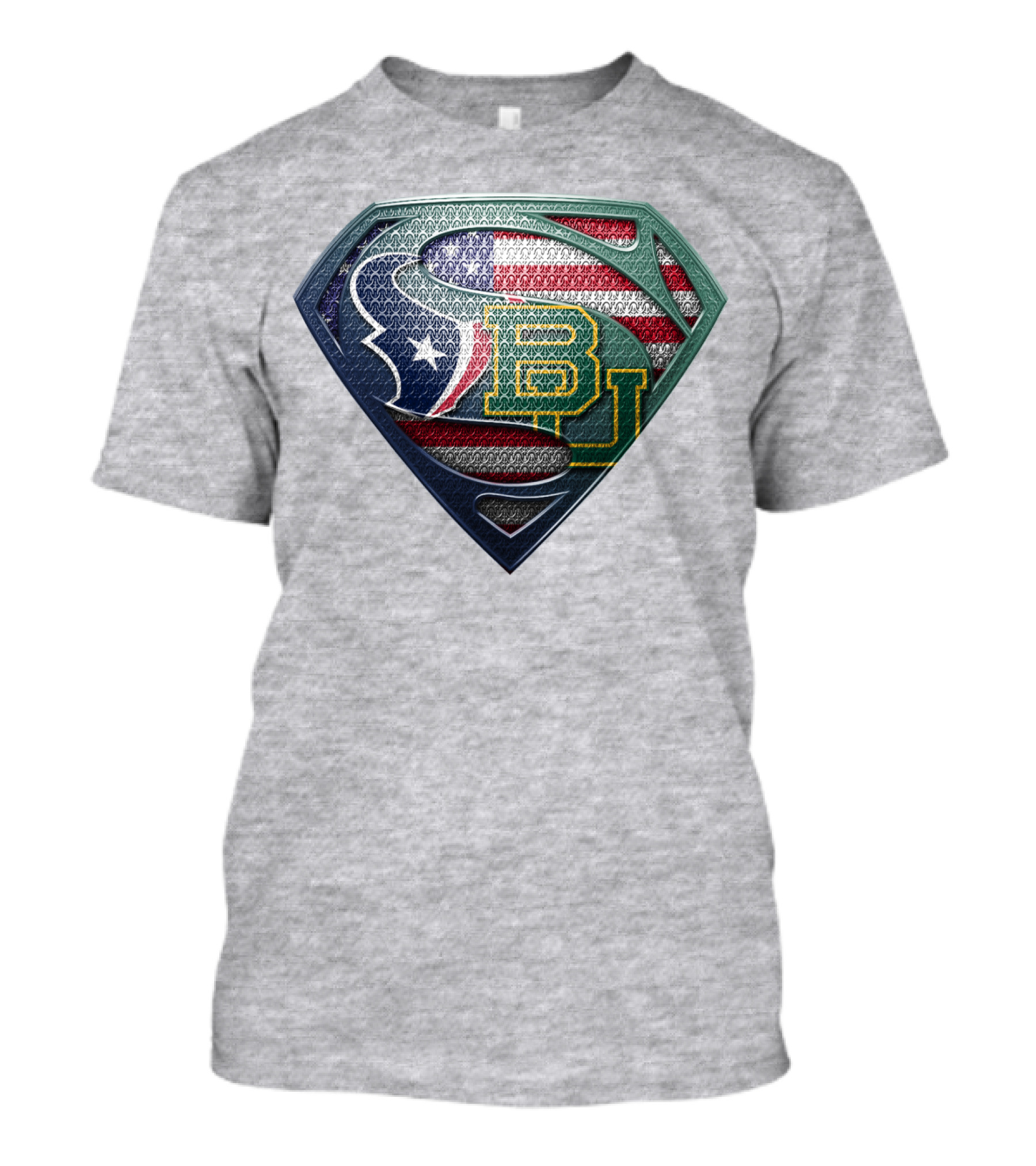 Houston Texans Baylor University American Flag T-Shirt