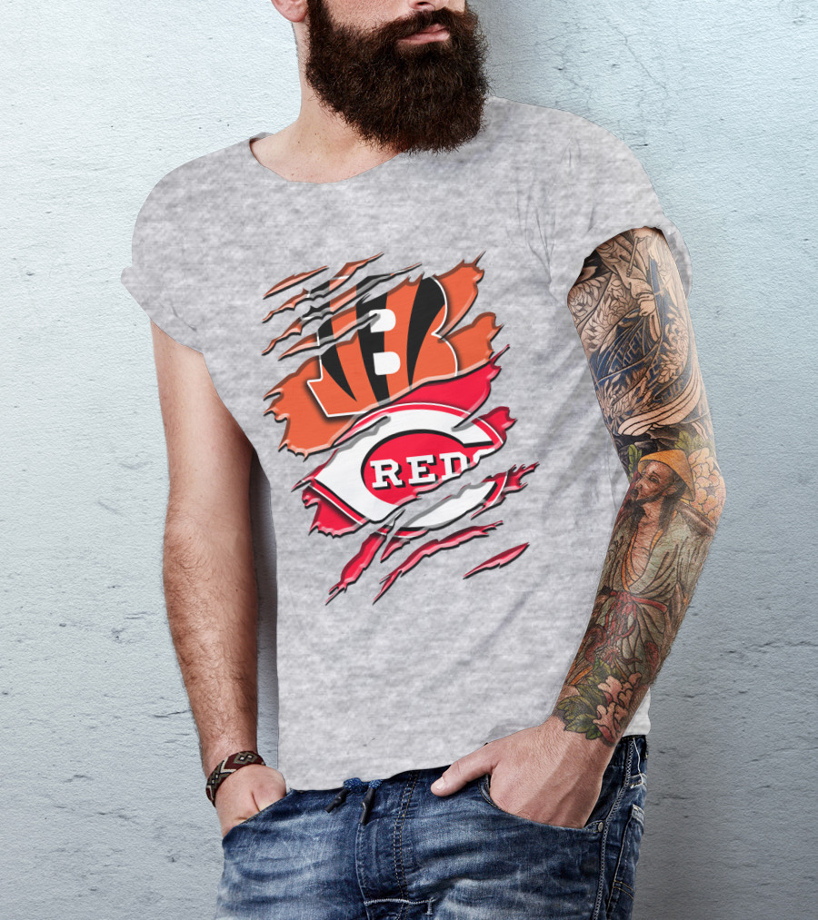 Bengals Reds Ripped Claw T-Shirt