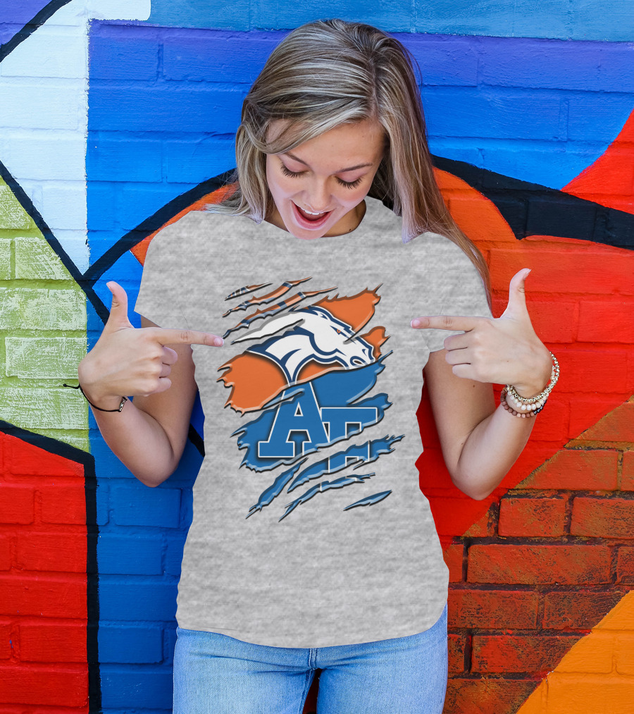 Denver Broncos And Air Force Falcons Logo Mashup Rah 015 T-Shirt