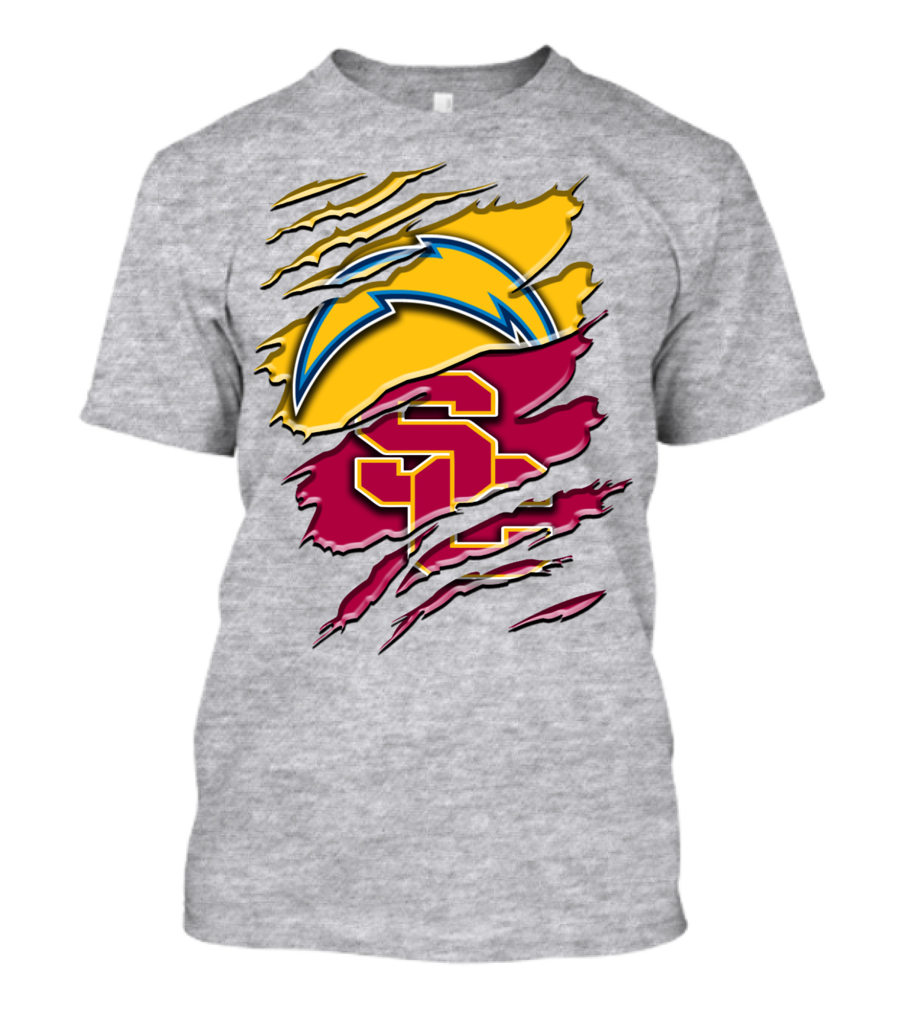 Los Angeles Chargers Usc Trojans Logo Merge T-Shirt