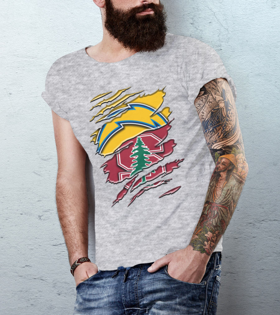 Los Angeles Chargers And Stanford Cardinal Rah 034 T-Shirt