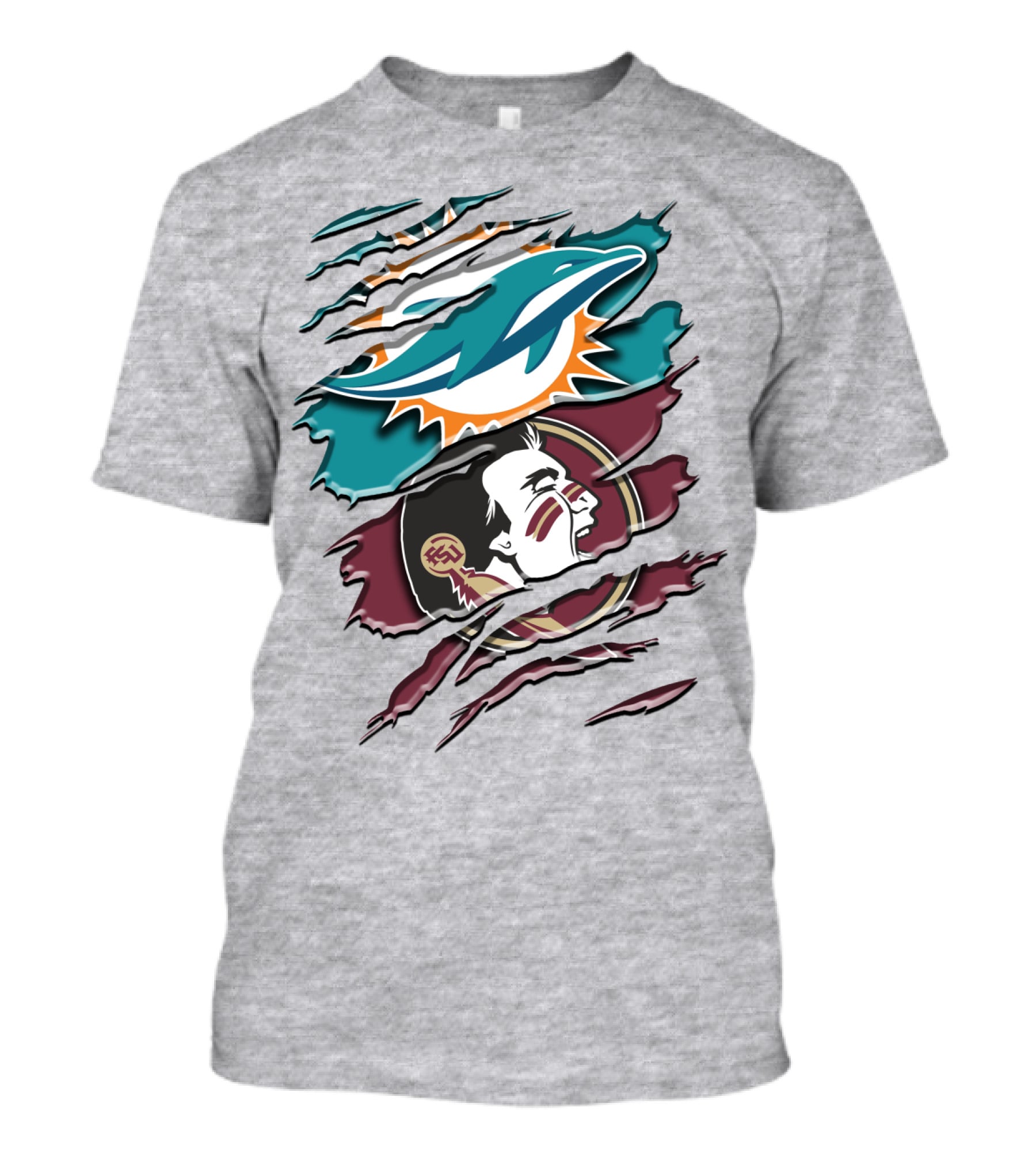 Dolphins Seminoles Fan Fusion T-Shirt