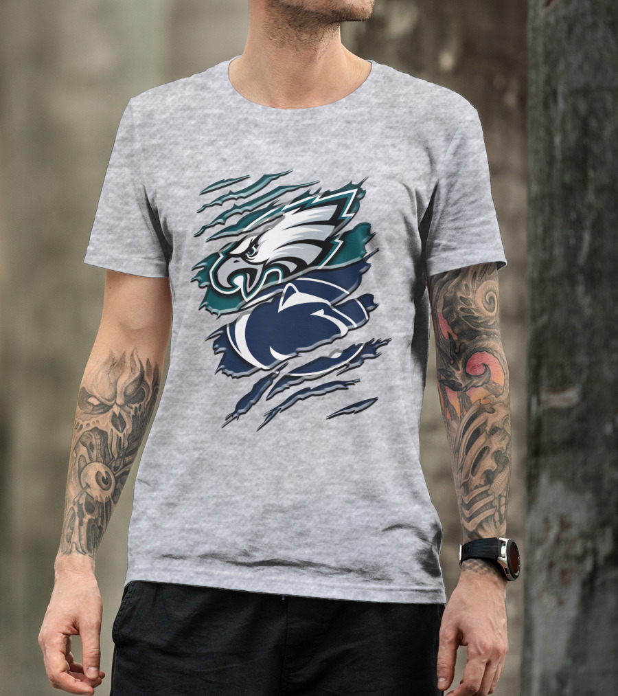 Philadelphia Eagles Penn State Nittany Lions Layered Claw Marks T-Shirt