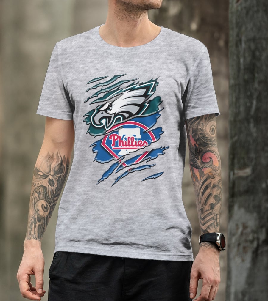 Philadelphia Eagles Phillies Logo Mashup T-Shirt