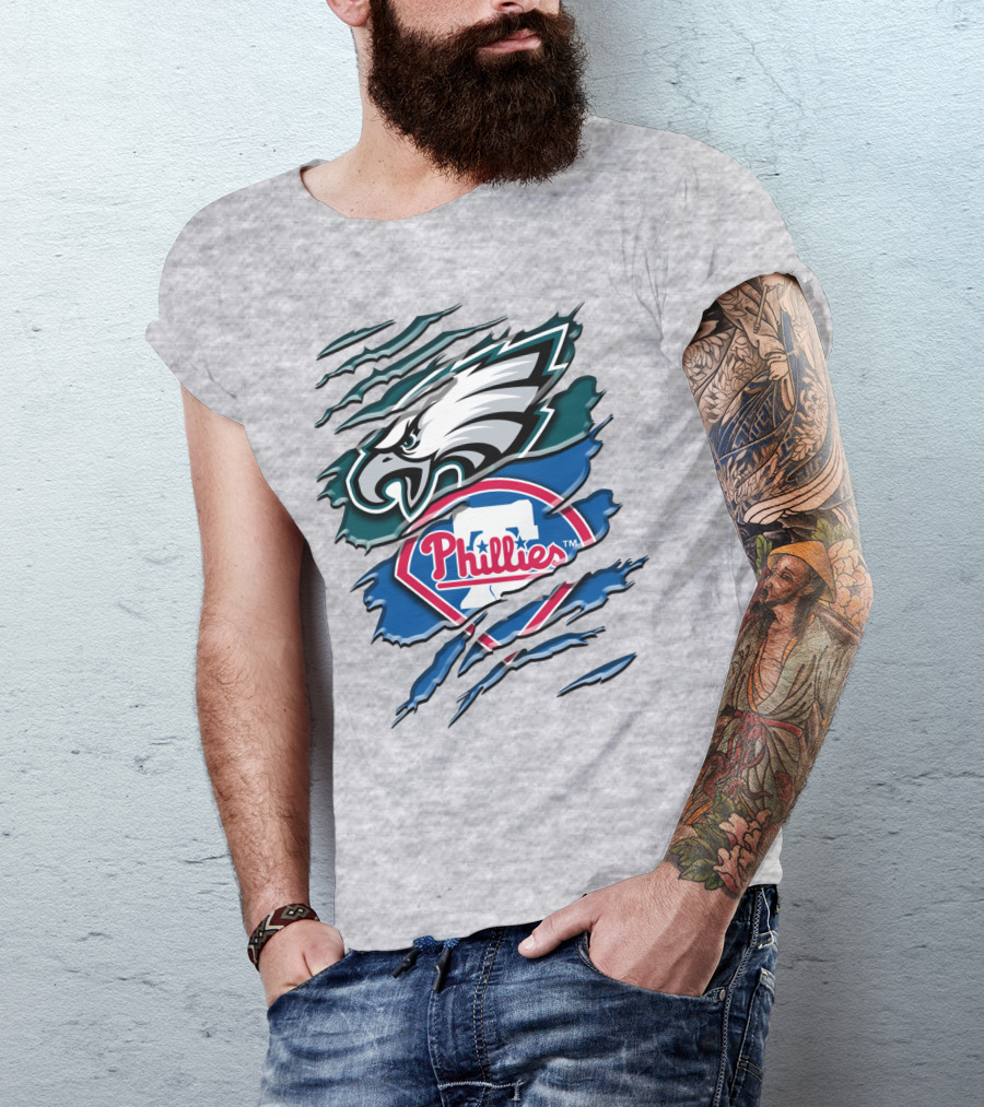 Philadelphia Eagles Phillies Logo Mashup T-Shirt