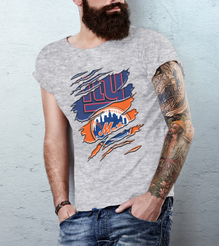 New York Giants Mets Logo Fusion T-Shirt