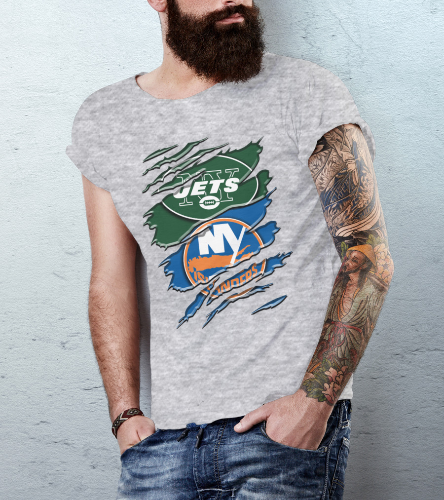 New York Jets Ny Islanders Crossover Rah 068 T-Shirt