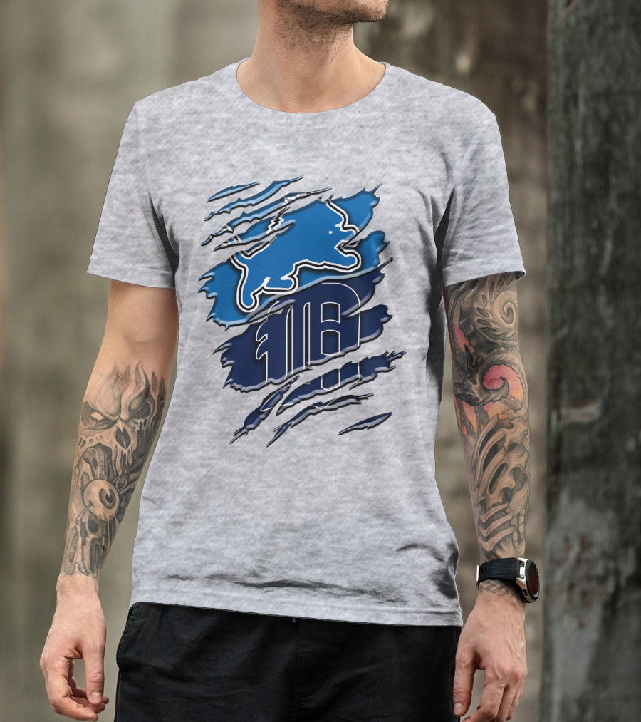 Detroit Lions Tigers Blue Rah 075 T-Shirt