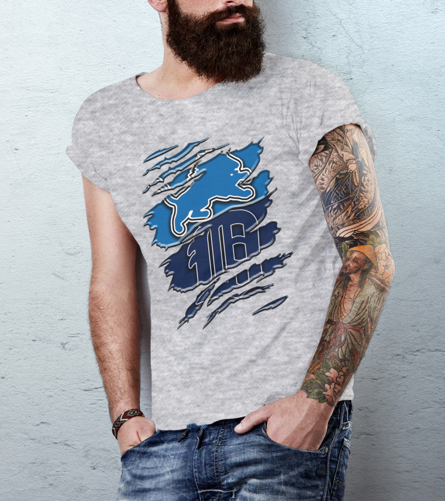 Detroit Lions Tigers Blue Rah 075 T-Shirt