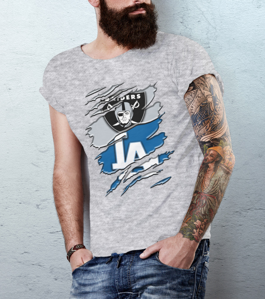 Raiders La Dodgers Crest Combination T-Shirt