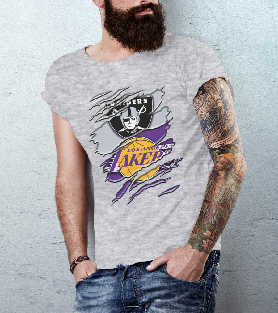 Raiders Los Angeles Lakers Rah 095 T-Shirt