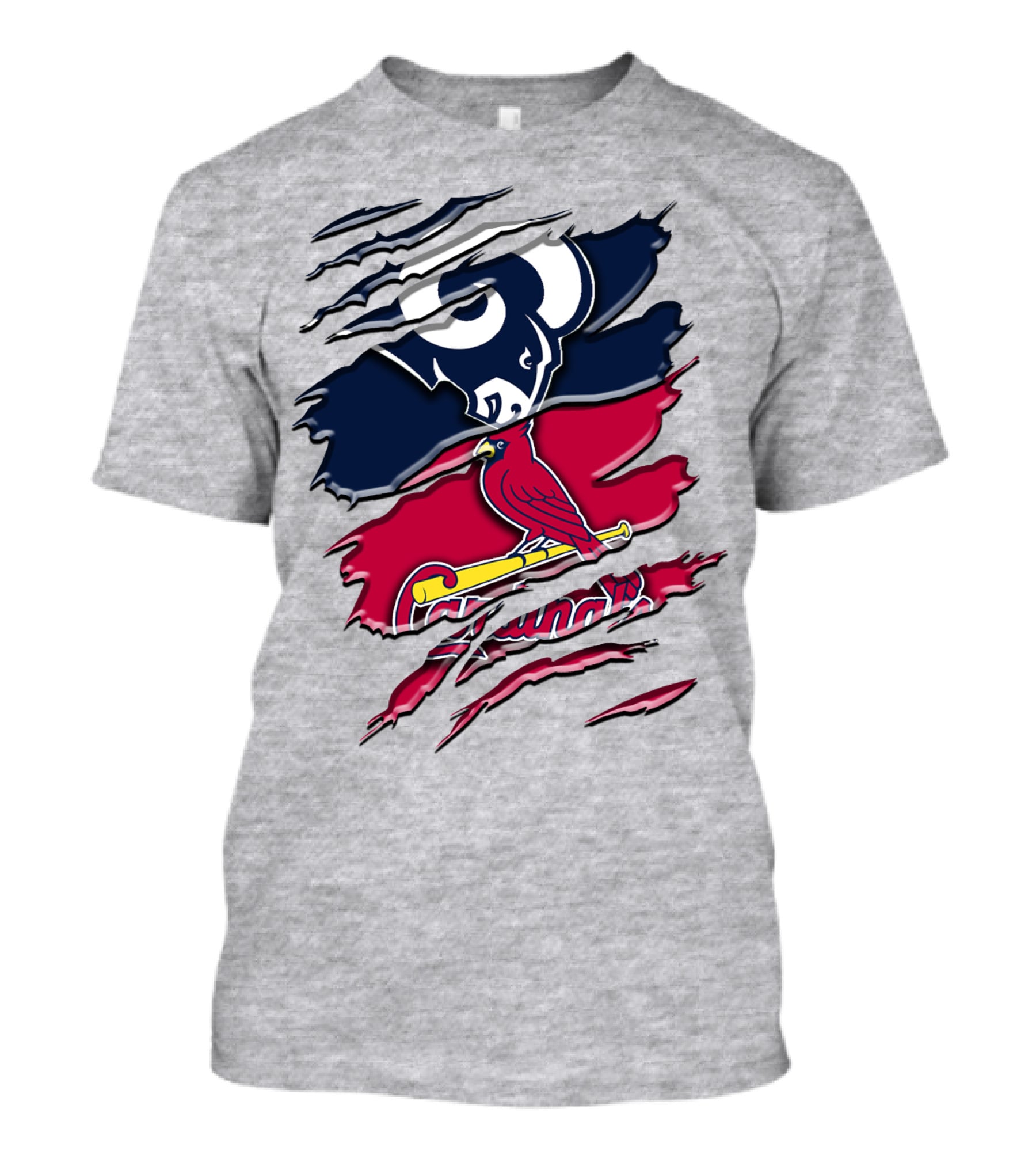 Rams Cardinals Fan Crossover T-Shirt