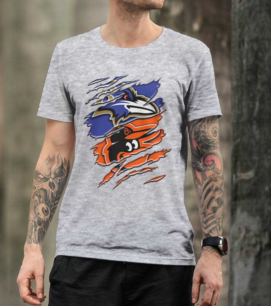 Baltimore Ravens Orioles Logo Mashup Rah 101 T-Shirt