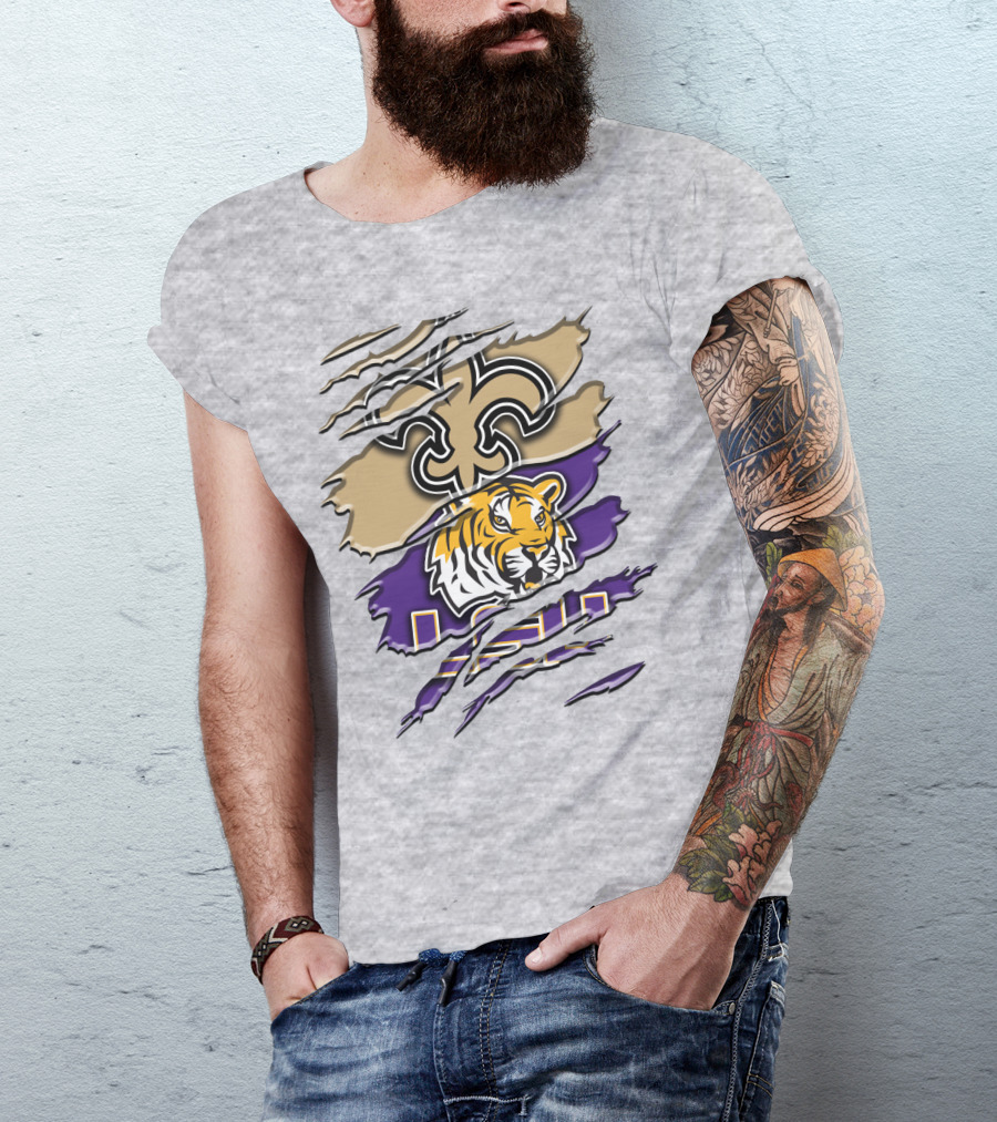 New Orleans Saints And Lsu Tigers Rah 107 T-Shirt