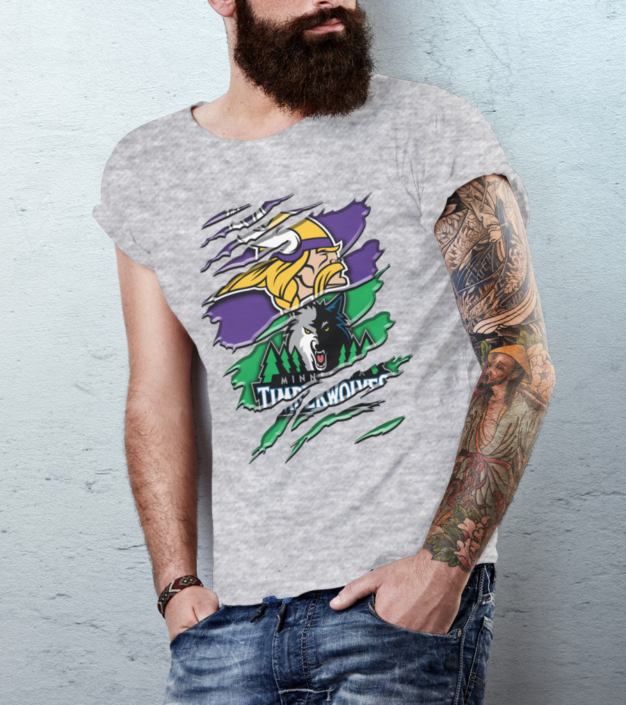 Minnesota Vikings Timberwolves Rah 134 Collaboration T-Shirt