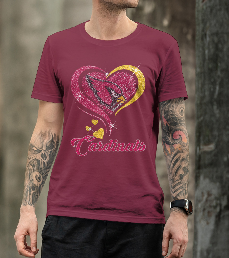 Cardinals Heart Glitter T-Shirt